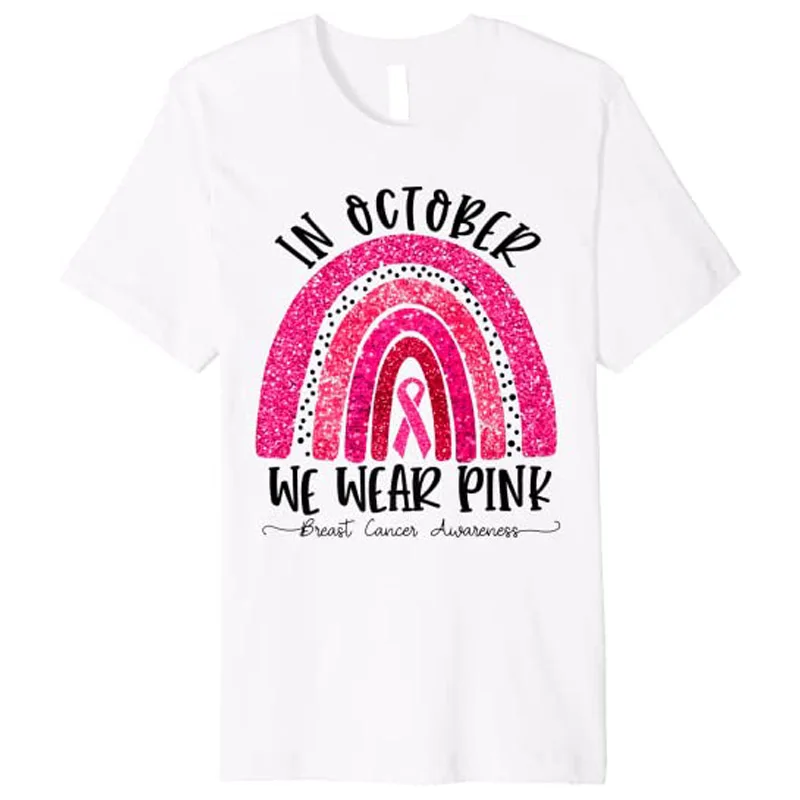 

Rainbow в октябре мы носим Розовую футболку для информирования о раке груди