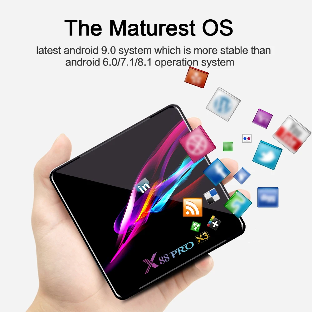 X88 Pro X3 Smart Android 9 0 TV Box S905X3 Cortex-A55 Quad Core 64 Bit 2 4G & 5G WiFi H.265 VP9 декодирование Miracast HD