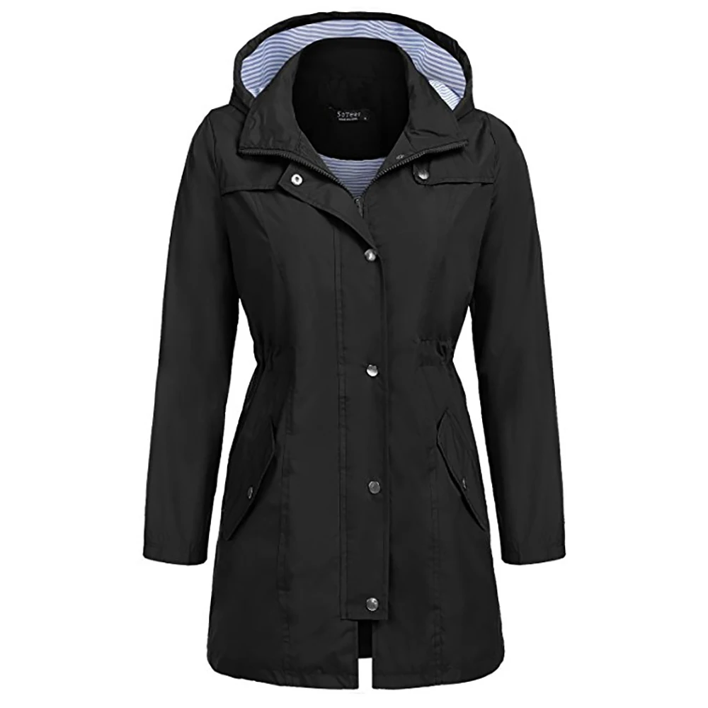 Women's Hooded Windbreaker Jackets Warm Female Raincoat Solid Outdoor Camping Hiking Waterproof D25 | Спорт и развлечения