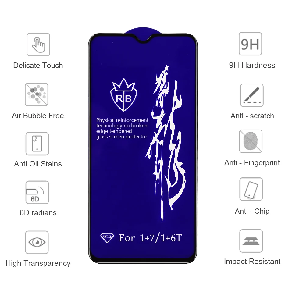 RDCY 6D закаленное стекло для Oneplus 7 1+ 7 1+ 6T полностью изогнутое стекло для защиты экрана для Oneplus 7Pro 1+ 7Pro Arc edge glass