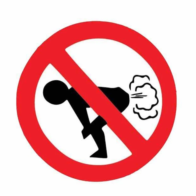 

No Farting Car Sticker Vinyl Auto Accessories Car Window Car Styling Decal PVC 12cmx12cm Cover Scratches Waterproof