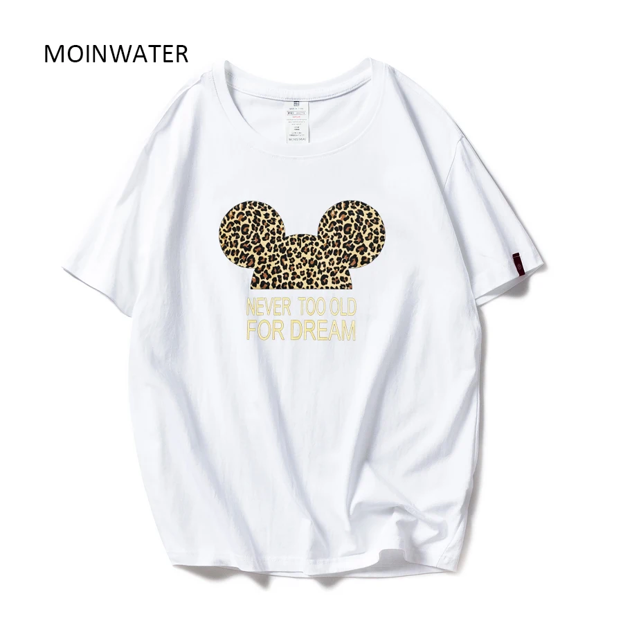 MOINWATER новые женские повседневные футболки с леопардовым принтом Модные белые из