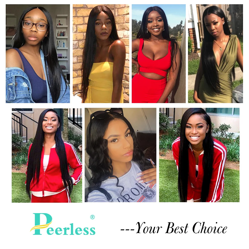 PEERLESS Virgin Hair бразильские Прямые переплетенные 3 пряди с закрытием 4*4 швейцарские кружевные натуральные необработанные человеческие волосы для наращивания