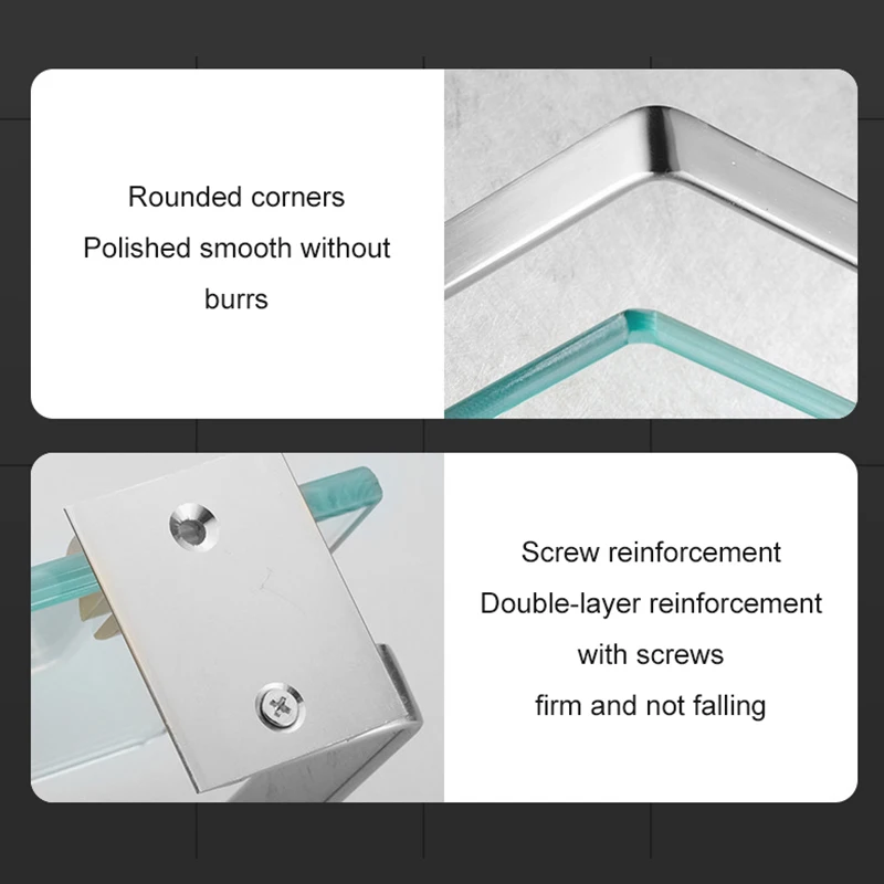 Настенная стеклянная полка для ванной комнаты с держателем полотенец - купить по