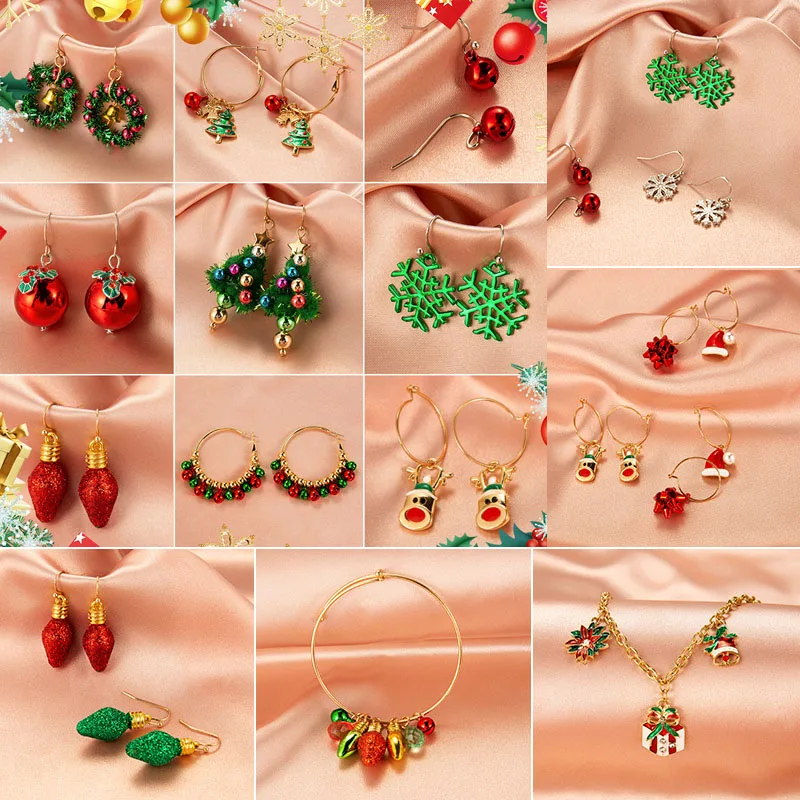 

New Christmas Earrings Crystal Snowman Jewelry Christmas Tree Stud Earring For Women Creative Party Accessories Girl Gifts