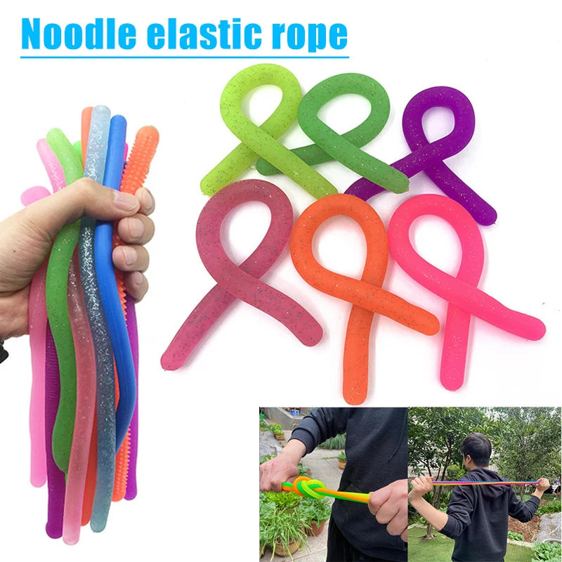 

Цветные сенсорные растягивающиеся игрушки, растягивающиеся струны, игрушка-антистресс для расслабления, 12 шт., 6 цветов, для взрослых и дете...