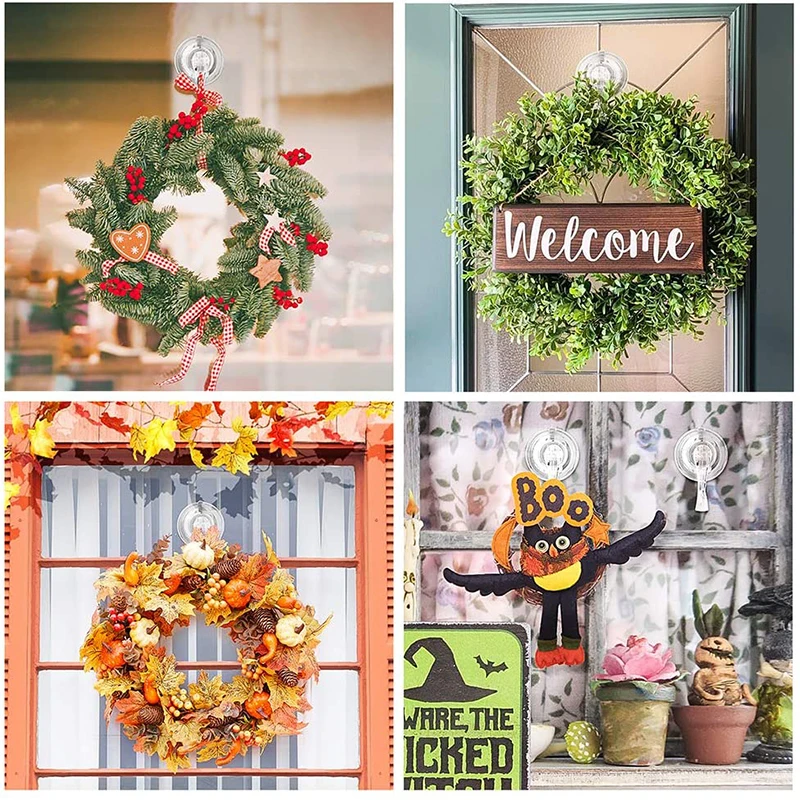 

8/2 Packs Suction Cup Hooks, Clear Reusable Heavy Duty Vacuum Suction Cup Hooks Glass Kitchen Bathroom Hooks for Towel