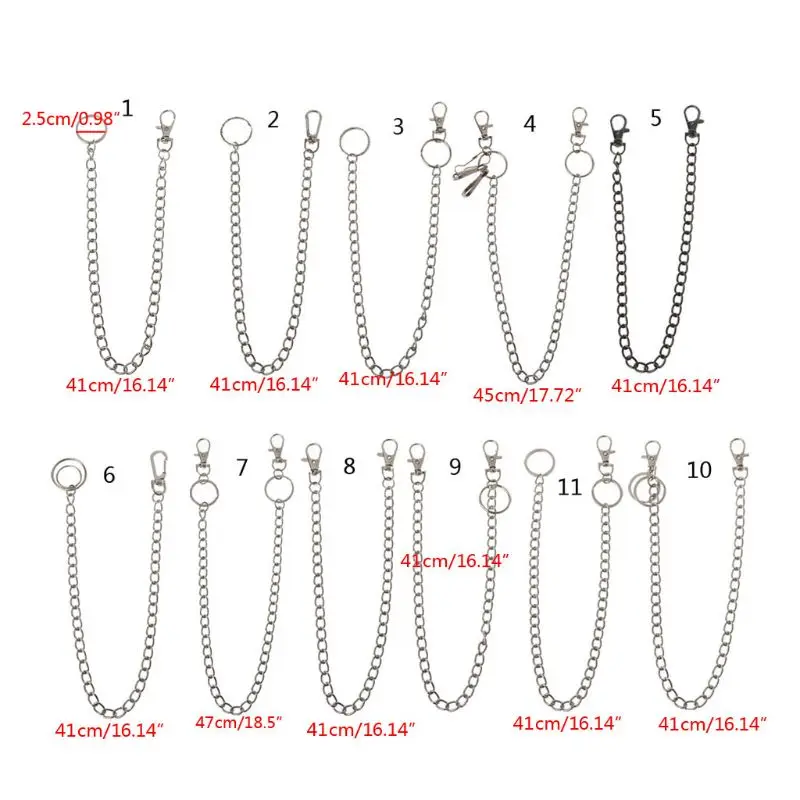 

16" Punk Belt Wallet Chain Waist Pants Chain Pocket Chain With Keyring Jewerly