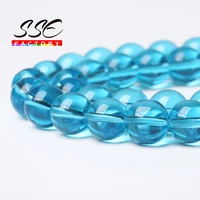 clear lake blue glass beads natural stone loose beads 15 4 6 8 10 12 mm for jewelry making diy bracelet accessories wholesale