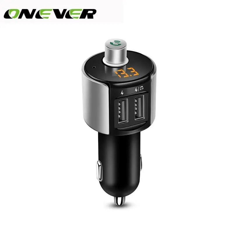 Onever Bluetooth Автомобильный MP3-плеер беспроводной fm-модулятор автомобильное радио зарядное устройство адаптер MP3-плеер 3.4A Dual USB Handsfree светодиодный дисплей