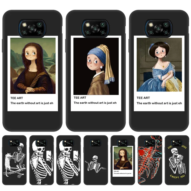 

Poco X3 Pro Case For Xiaomi Poco M3 Pro X3 NFC F3 GT Case Skull Skeleton Soft Funda for Xiaomi Pocophone F1 Redmi GO S2 Cover