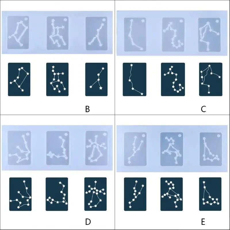 

DIY Crystal Epoxy Mould Constellation Jewelry Pendant Silicone Mold with Hole