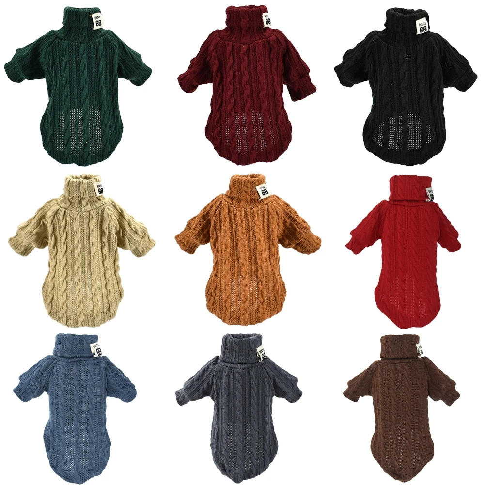 

Warm Dog Cat Sweater Clothing Winter Turtleneck Knitted Pet Cat Puppy Clothes Costume For Small Dogs Cats Chihuahua Outfit Vest