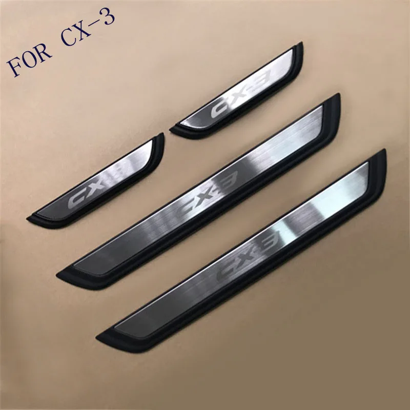 

For Mazda CX-3 CX3 2017 2018 2019 Door Sill Scuff Plate Guard Welcome Anti-scratch protection Car Styling Accessories