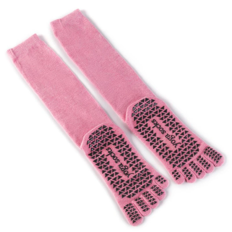 Высококачественные носки для йоги женские длинные до колена с пятью пальцами