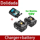 Оригинальный литий-ионный аккумулятор 18 в 18 Ач 18000 мАч, сменный аккумулятор питания для MAKITA BL1880 BL1860 BL1830, аккумулятор + зарядное устройство 4A