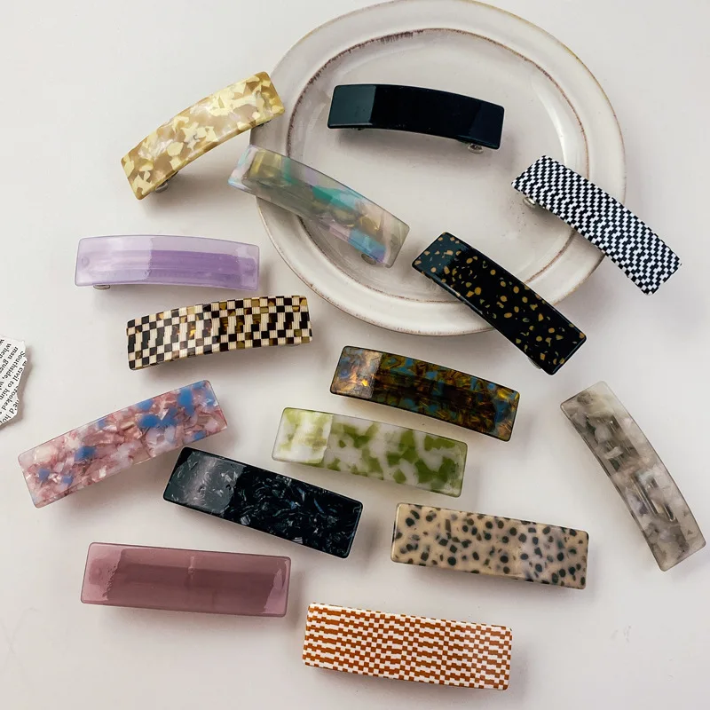 

Spring Clip Fashion Ponytail Securing For Girls French Ladies All-match Spring Clip Tortoise Shell Barrettes Marbling Side Clip