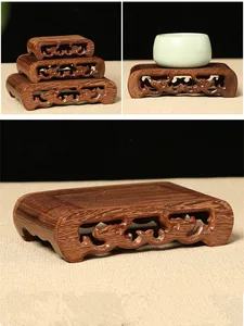 Статуэтка Будды из натурального массива дерева, статуэтка ручной работы из дерева венге, красного дерева, мраморный чайник, прямоугольный цветочный горшок