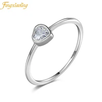 925 sterling silver cute romantic small zircon heart rings for women wedding bands engagement fashion party jewelry gifts 2021
