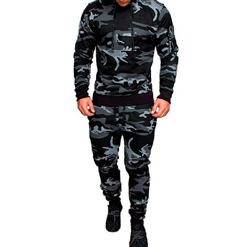 Мужской Камуфляжный костюм CYSINCOS повседневный спортивный с принтом толстовка