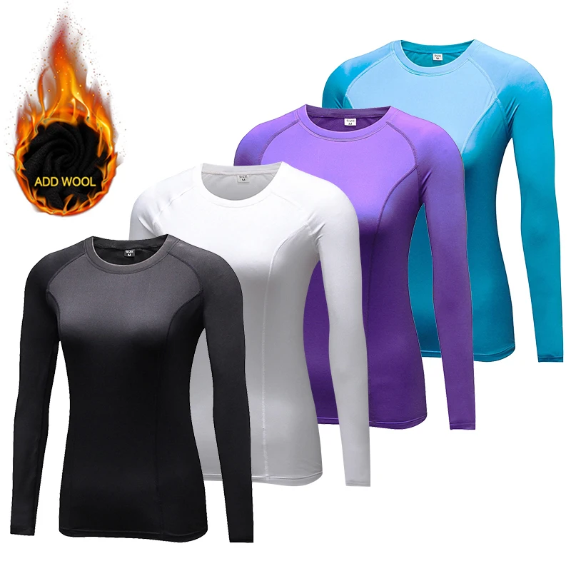 Женское термобелье с круглым вырезом Fanceey зеленая утепленная компрессионная