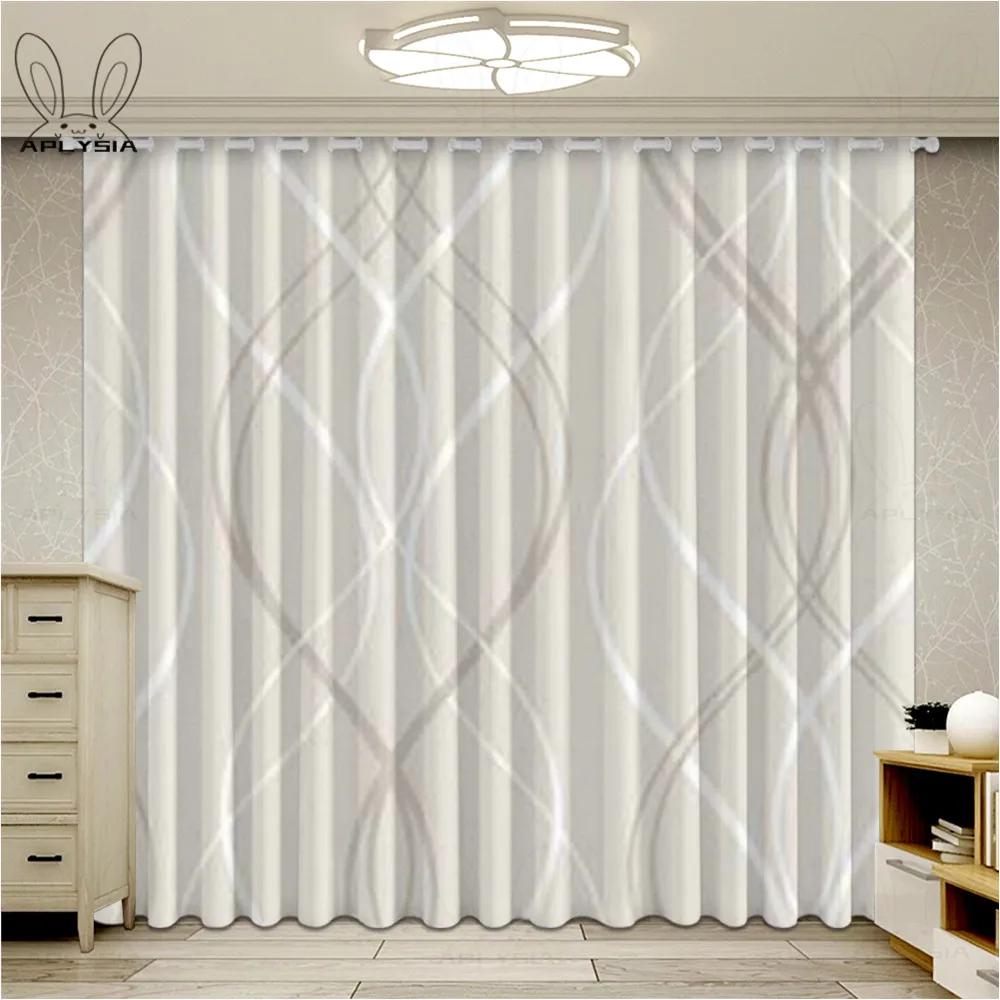 

Классические простые Роскошные волнистые плотные полосатые занавески для гостиной, спальни, кухни, современные декоративные занавески Блэкаут для комнат