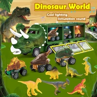 dinosaur car container with light and sound fun jurassic dinosaur model sliding toy storage inertial car boy birthday gift toy