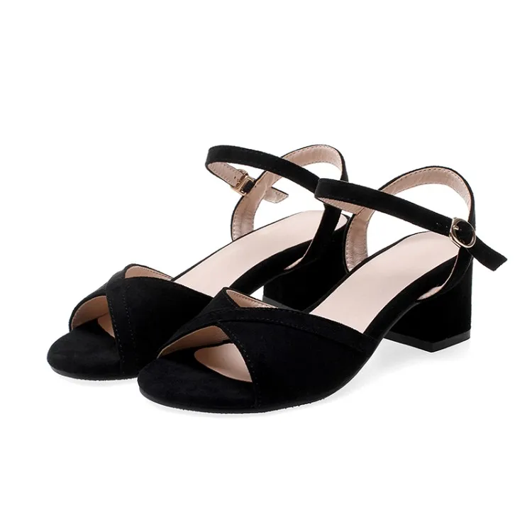 

Oversize Large size Big Size Suede Sandals high heels sandals women shoes woman summer ladies