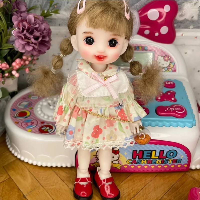 

16cm Handmade MakeUp BJD Doll 13 Moveable Jointed BJD Dolls Blue Eyes Changable Wig Bjd Toy With Gift Box For Children Gifts