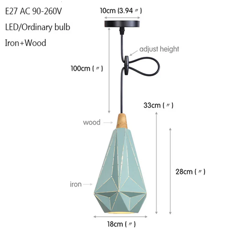 Modern industrial art pendant light E27 220v hanging lamp loft decoration living room study pendant lamp office bedroom cafe bar