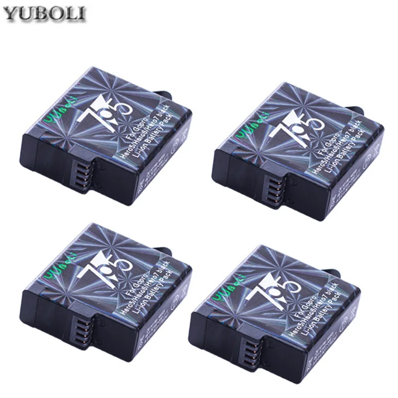 4battery 4 x Gopro hero 7 батареи Gopro5 батареи+ lcd двойное USB зарядное устройство для GoPro GO PRO hero 5 hero 5 6 7 hero 7 Черные Аксессуары для камеры - Цвет: 4battery
