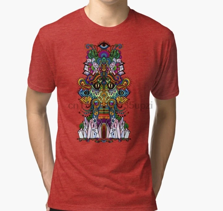 Мужская футболка psychedelic illustration Tri blend Футболка wo тройники топ | одежда