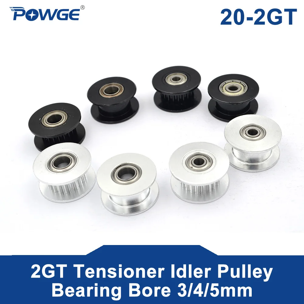 POWGE 2 м 2GT 20 Зубы синхронное колесо Натяжной шкиф с Диаметр 3/4/5 мм подшипником