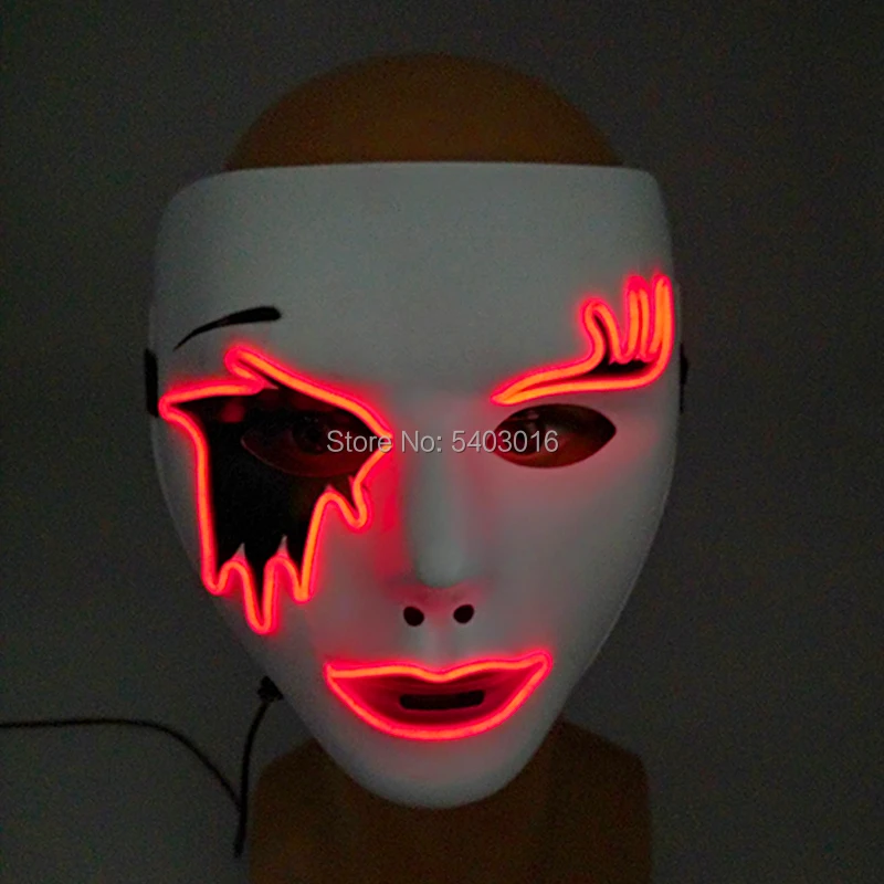 

New Design Halloween LED Light up Mask Options Party Cosplay Masks Luminous Purge Mask Festival Party Funny Decoration