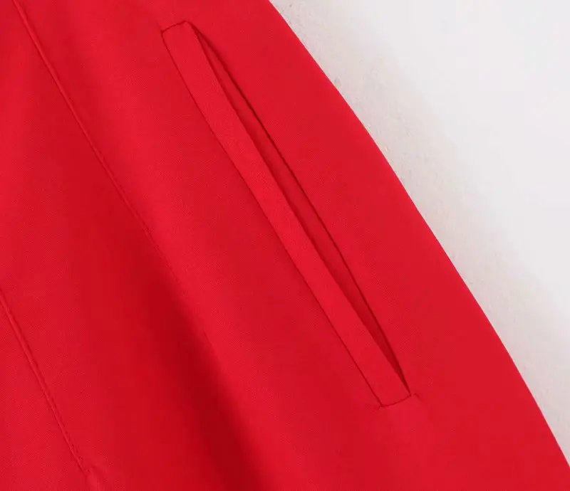 2019 женские стильные однотонные красные прямые брюки повседневные до щиколотки