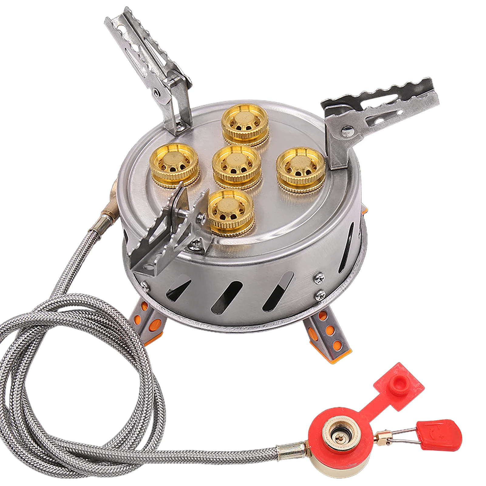 

New 15800W Outdoor Gas burner Adjustable Gas Stove Five Core Flame Nozzle Fire Gas hiking Portable Split Stoves For Camping