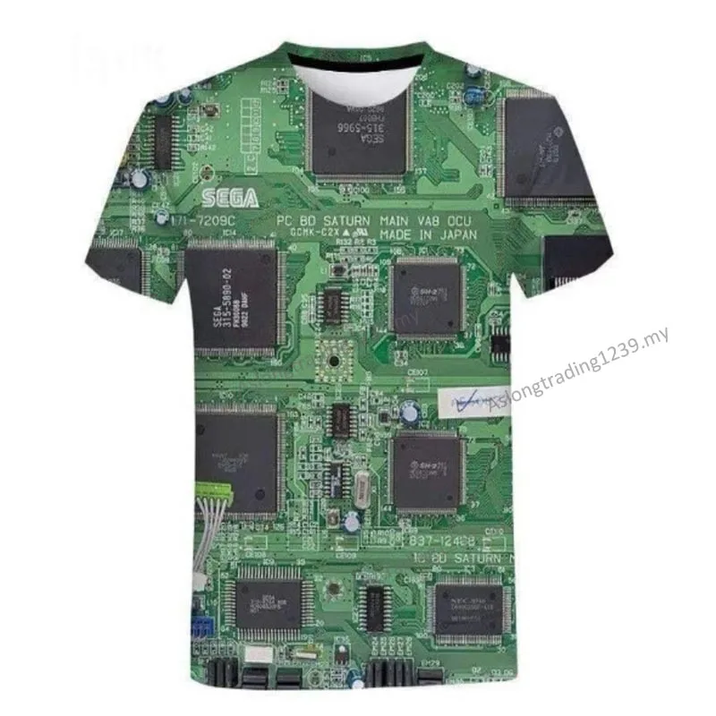 

Electronic Chip Hip Hop T Shirt Men Women 3D Machine Printed Oversized T-shirt Harajuku Style Summer Short Sleeve Tee Tops