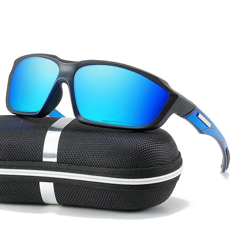 

2022 New Men's Sports Polarized Sunglasses Large Square Frame Mirrored Glasses Woman Goggles UV400 Protection Driving Eyewear