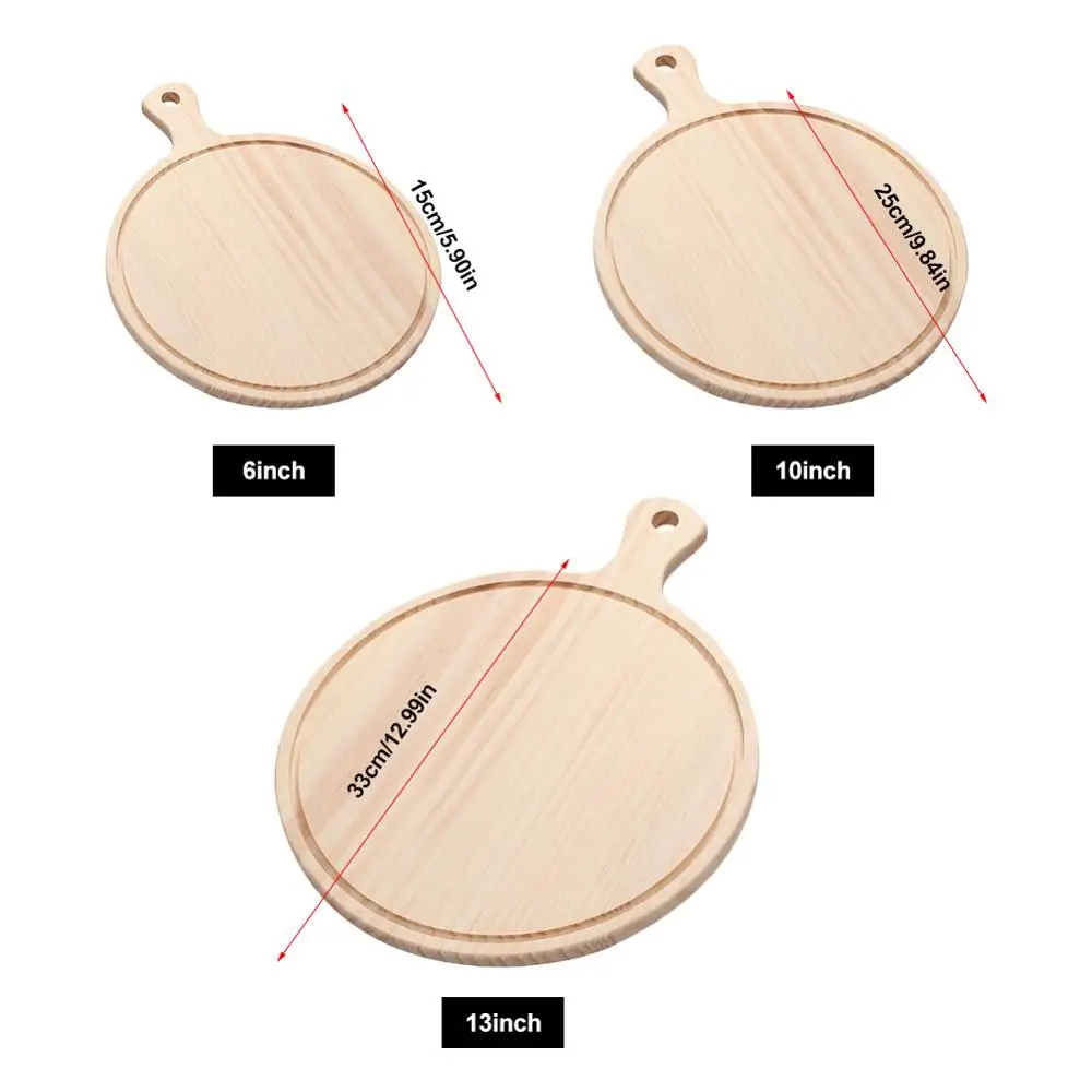 Деревянная доска для пиццы с круглым носком ручной формы выпечки камень