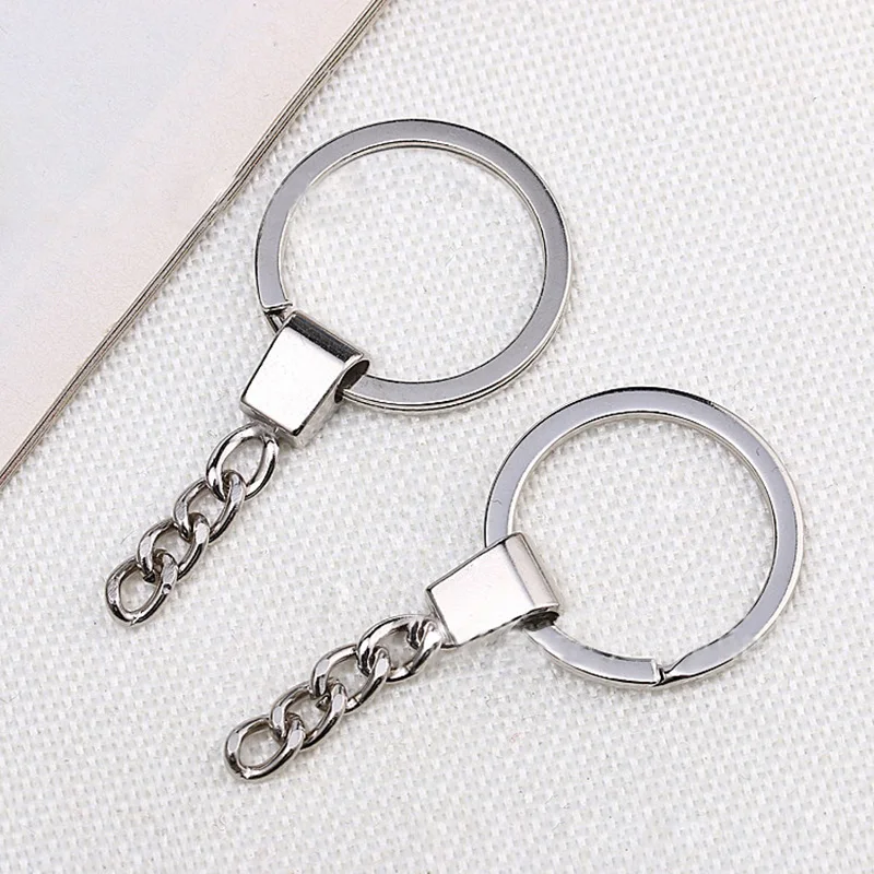 

50 шт., никелированные металлические раздельные детали с цепочками, открытое соединительное кольцо, 30 мм, «сделай сам», брелок, ремесла, женск...