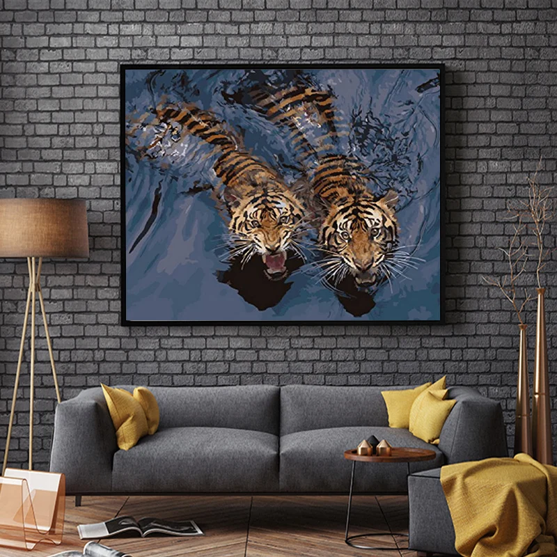 Гепард Черная пантера белый тигр живопись по номерам реалистичные картины