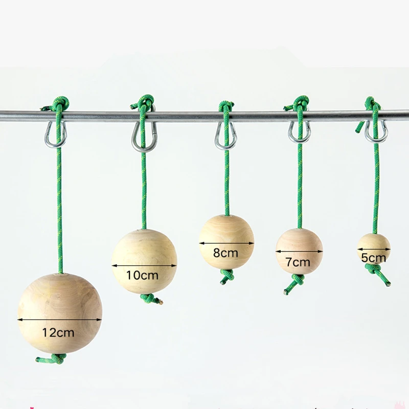 

7cm Wooden Rock Climbing Ball Non-Slip Pull-up Grip Ball Cannonball Grips Finger Trainer Core Strength Workout Tools