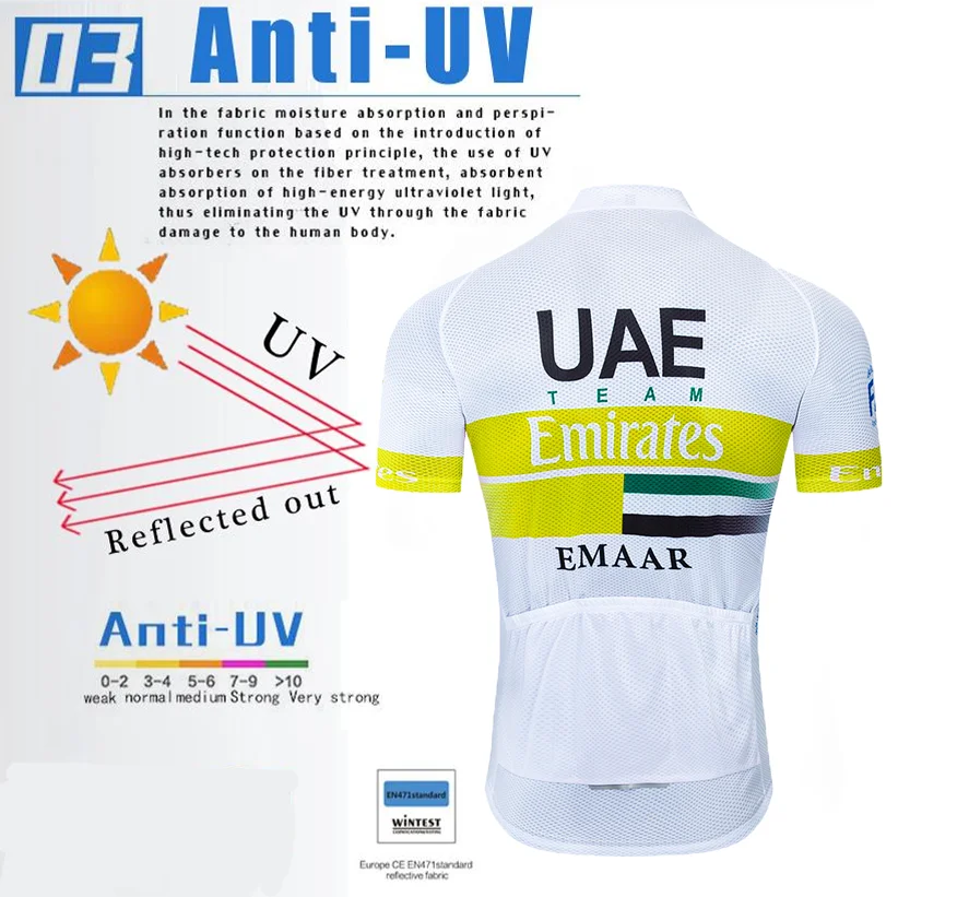 UAE team riding jerseys cycling wear quick-drying clothes bib gel suit clothing Jersey sportswear