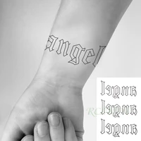 waterproof temporary tattoo sticker black word angel english letters flash tatoo fake tatto neck wrist for woman men