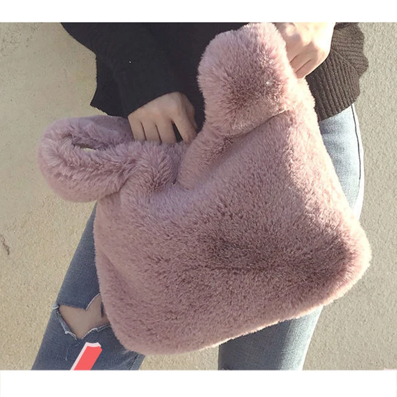 Осенне-зимняя новая модная милая сумка из кроличьего меха Женская плюшевая