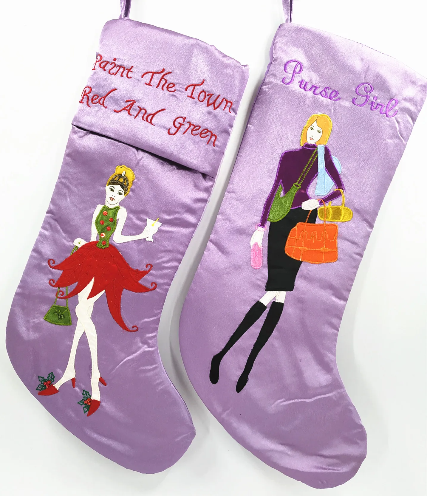 

New 2pcs/set Urban Style Christmas Stocking Big Gift Bags with High Quality 21" Long