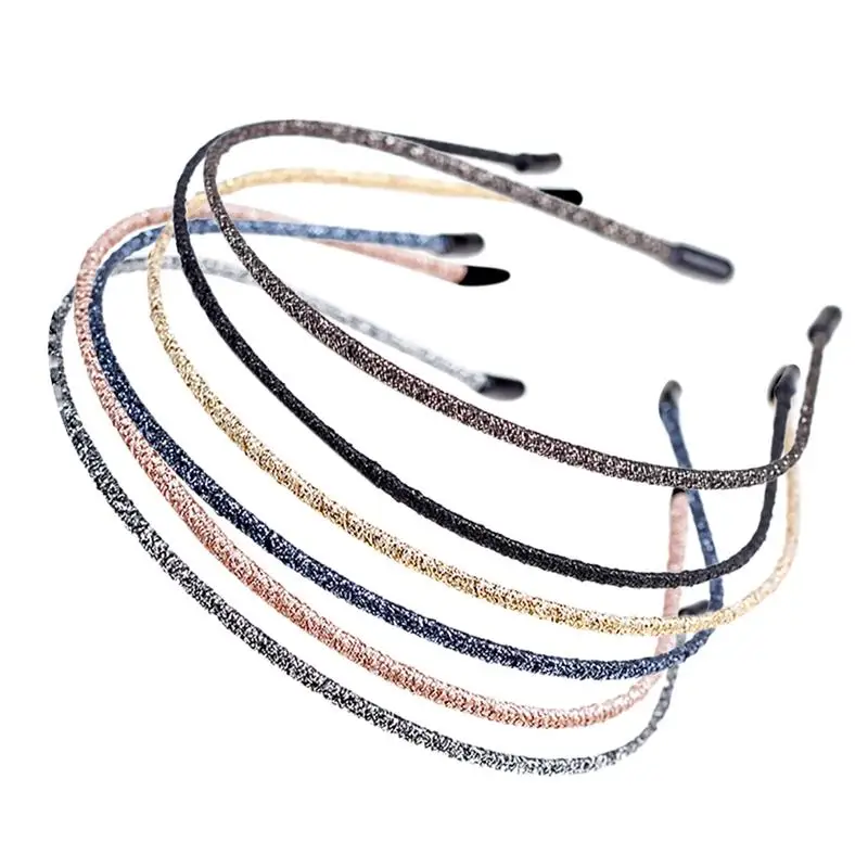 

Thin Headband Cloth Shiny 6PCS Decorative Sequins Plastic Headband Hair Hoop Girls HairbandFemale Hair Accessories