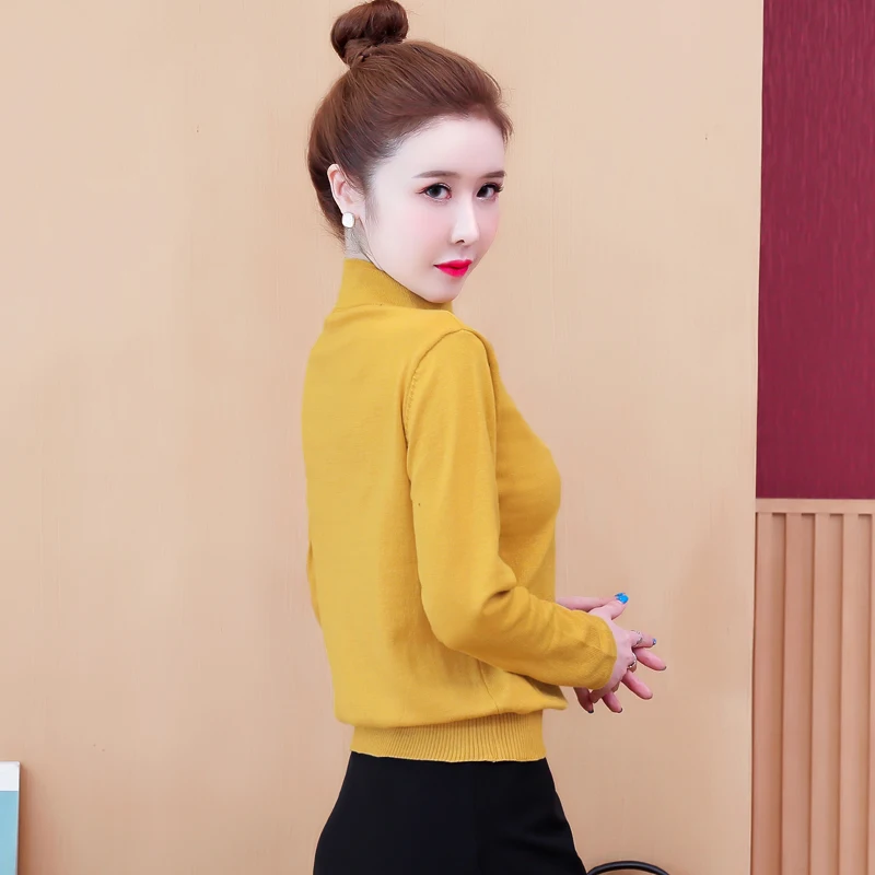 

New Elegant Sweet Women autumn/winter retro cheongsam knit bottoming shirt top sweater