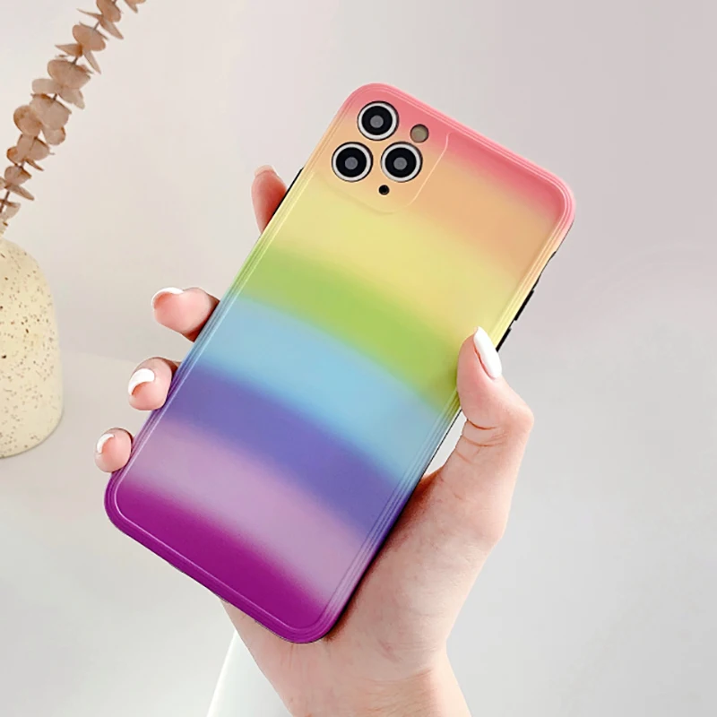 Модный чехол для телефона с радужным градиентом iPhone11 11Pro SE XR XS X Max 7 8 Plus