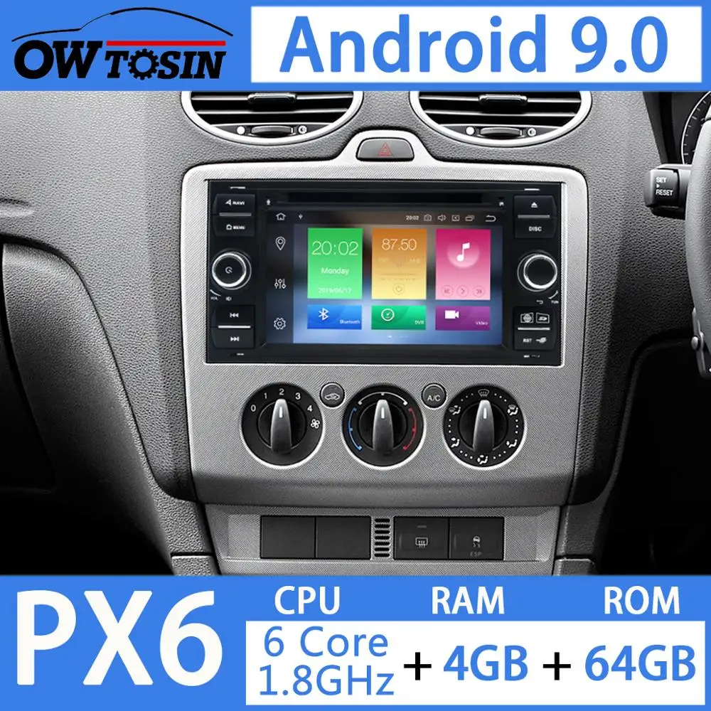 7 &quotAndroid 9 0 4 + 64G Автомобильный мультимедийный плеер для Ford Galaxy Fusion Transit Fiesta C-MAX S-MAX